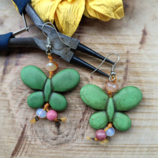 Σκουλαρίκια Πεταλουδίσματα Green