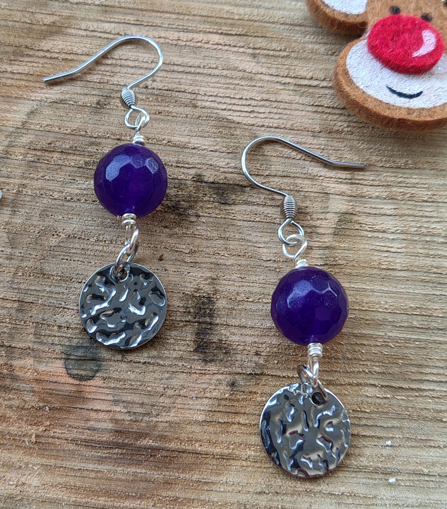 σκουλαρικια-αμεθυστος-φλουρι-χειροποιητα-σφυρηλατο-The-Happy-Place
